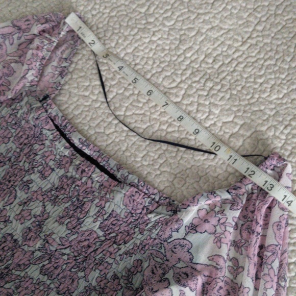 NWT Maison Tara Size 6 Pink Navy Floral Square Neck Smocked Boho Flounce… - Picture 7 of 15